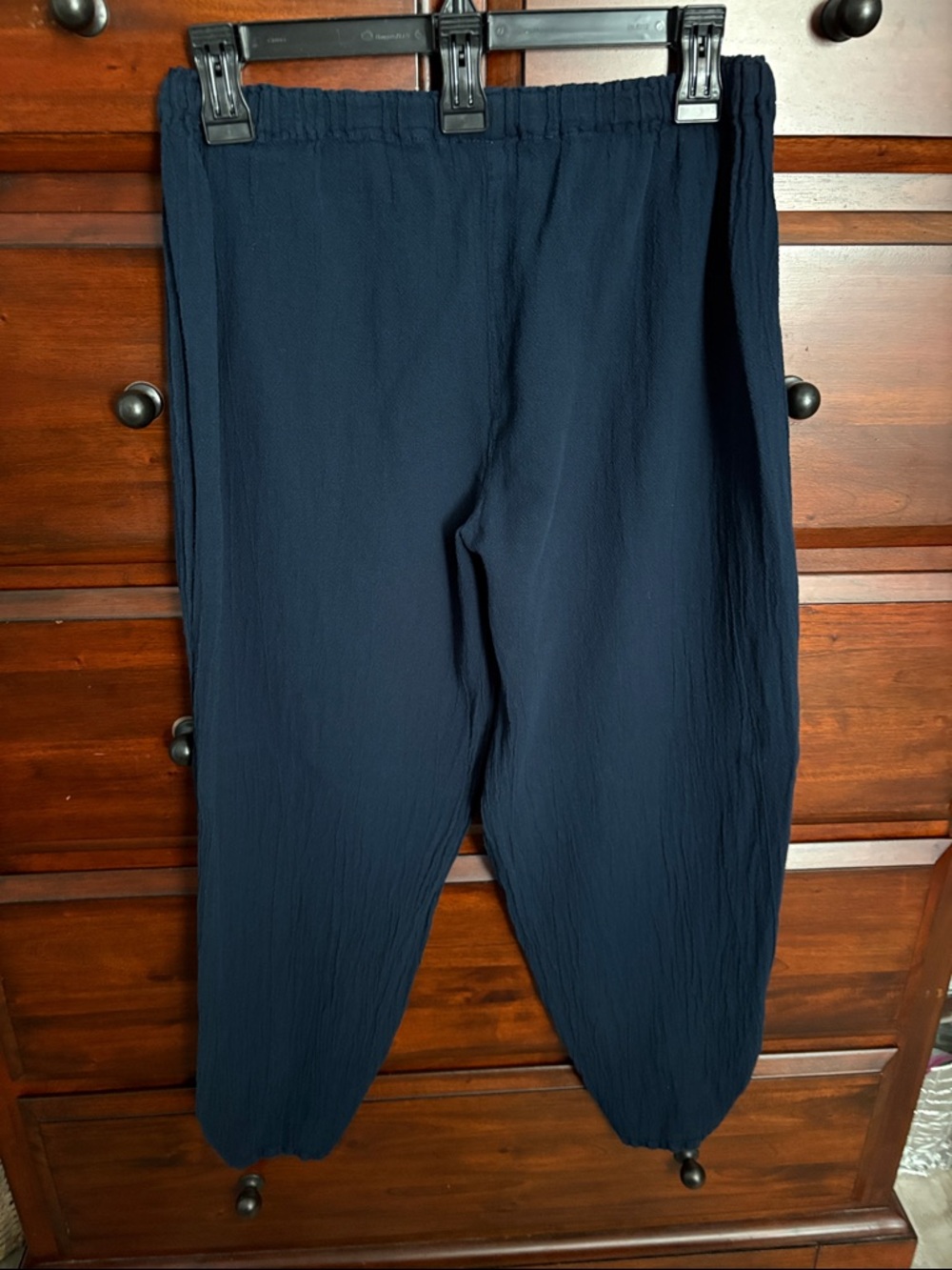 Oh My Gauze! Essie , Navy Women’s elastic waist pants - Picture 2 of 5